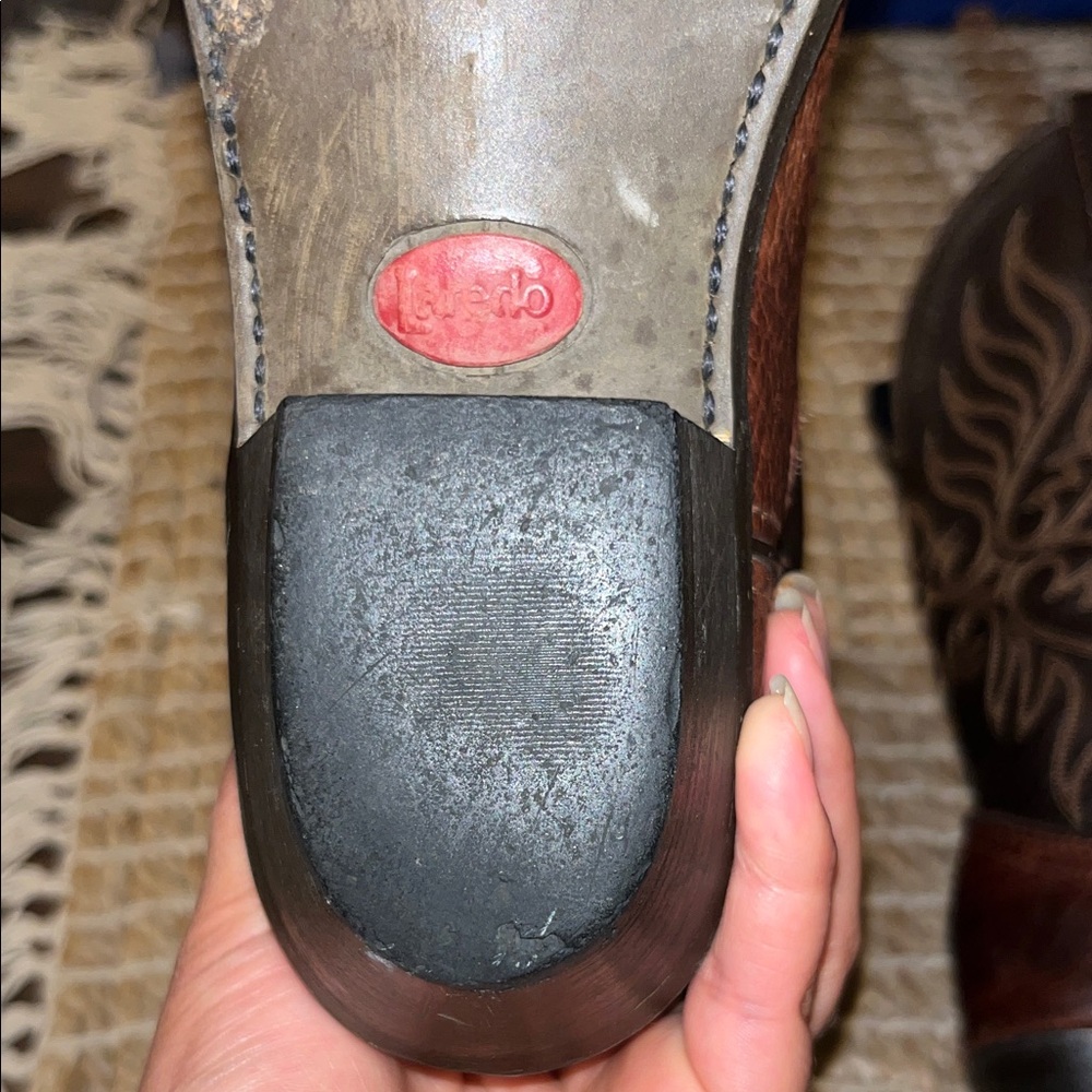 Women’sBrown Western Cowboy Boots - Classic Two-Tone Leather - Picture 10 of 10